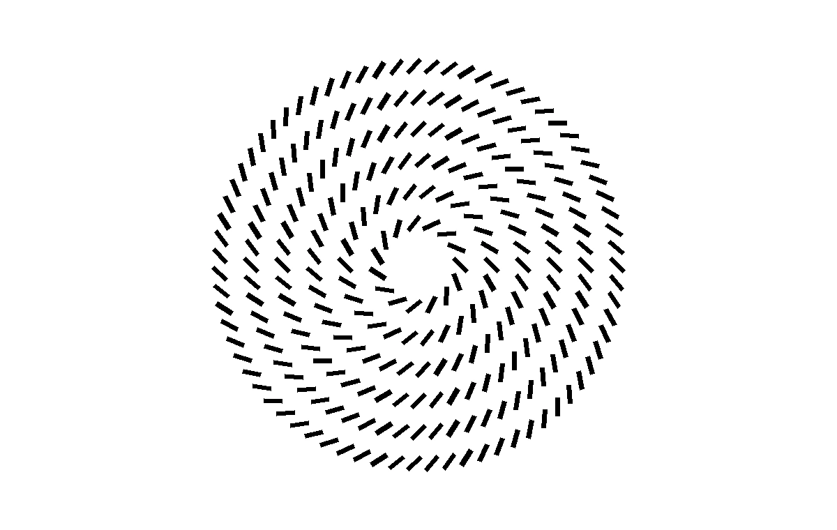 Elemente oblice dispuse pe cercuri concentrice