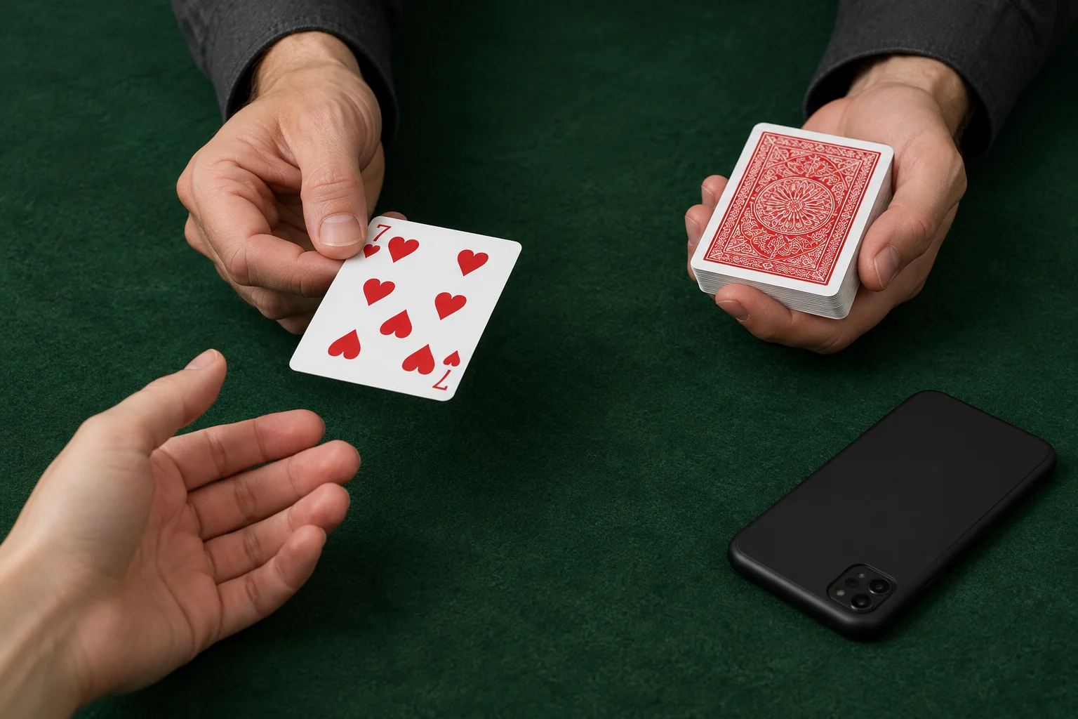Cartea de probă oferită spectatorului lângă telefon